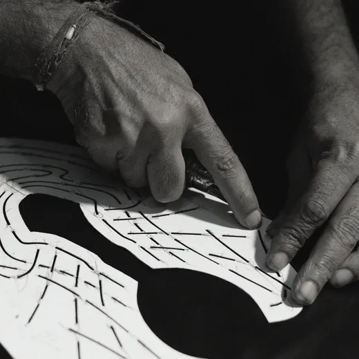 Sentiments craft step 4 — artisan hands assembling a finished pair.